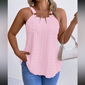 Boho casual print detail tank top